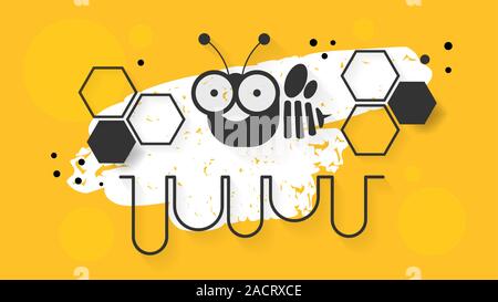 Honey. Bee, Honey. Cartoon Vector Clip Art Stock Vector
