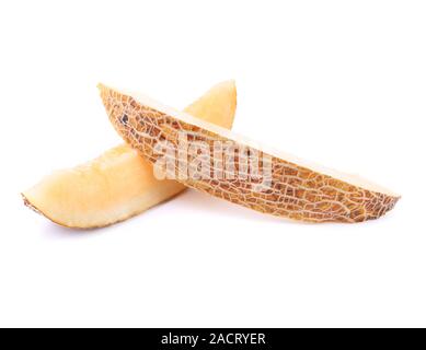 Two melon slices on a white background Stock Photo