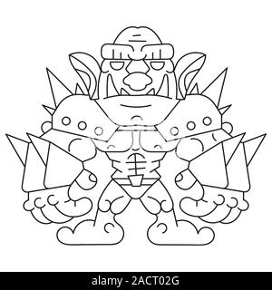 A Cartoon Of A Muscular Orc In Armor.vector Illustration For Kids Stock Vector