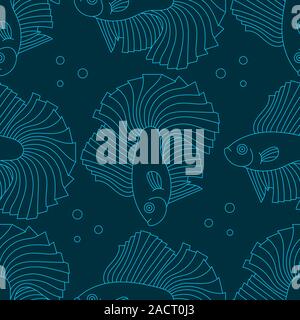 Fish Seamless Background For Your Design And Projects Stock Vector