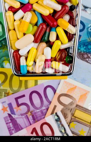 Tablets, Shopping Cart, Euro Notes