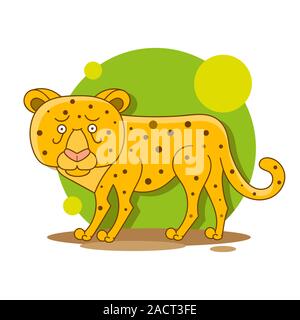 Zoo. African Fauna. Cougar, Leopard, Wild Cat, Mountain Lion. Hand Drawn Illustration For Tattoo Design, Emblem, Badge, T-shirt Printing. Classic Stock Vector
