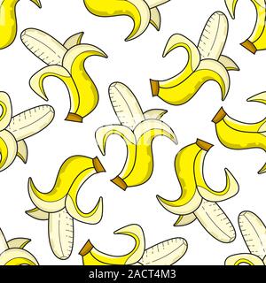 Vector Seamless Banana Pattern. Illustration. Suitable For Greeting Card, Poster Or T-shirt Printing. Stock Vector