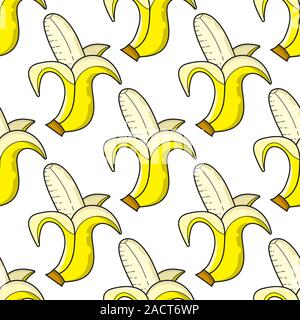 Vector Seamless Banana Pattern. Illustration. Suitable For Greeting Card, Poster Or T-shirt Printing. Stock Vector