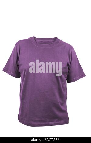 violet t-shirt isolated on white background Stock Photo