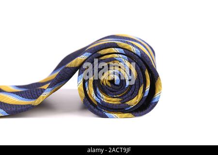 Rolled up stripy necktie Stock Photo