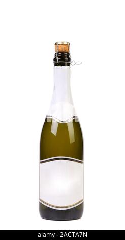 Champagne bottle without top foil. Stock Photo