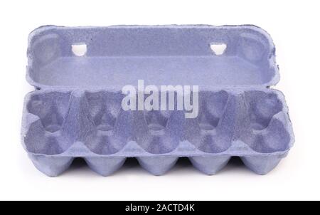 Empty carton egg box. Isolated. Stock Photo