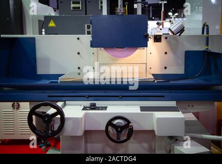 High precision horizontal CNC grinding machine in industrial workshop Stock Photo