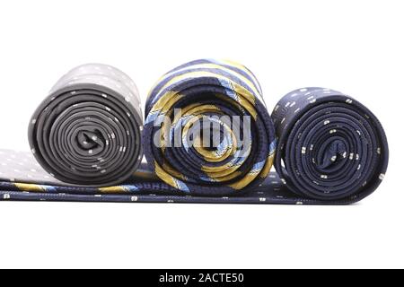 Three rolls of multi-colored tie. Stock Photo