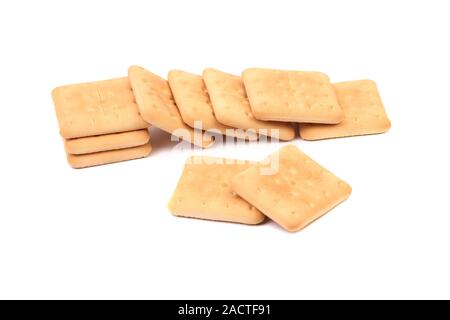 Saltine soda cracker isolated on white Stock Photo