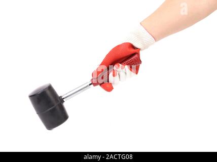 Hand holding hammer. Stock Photo