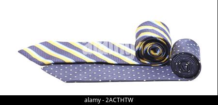 Two rolled ties isolated on white Stock Photo