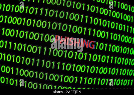 Computer security, conceptual image. Phishing is the term for attempts to acquire someone's computer account details, such as passwords and banking co Stock Photo