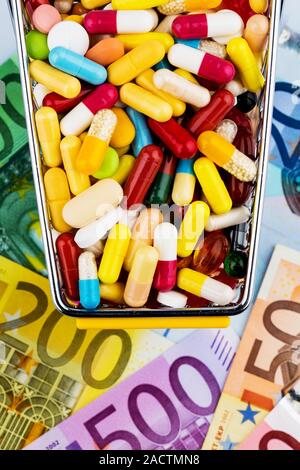Tablets, Shopping Cart, Euro Notes