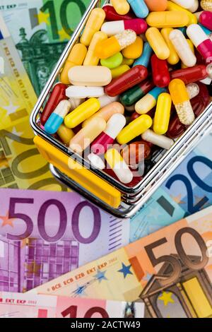 Tablets, Shopping Cart, Euro Notes