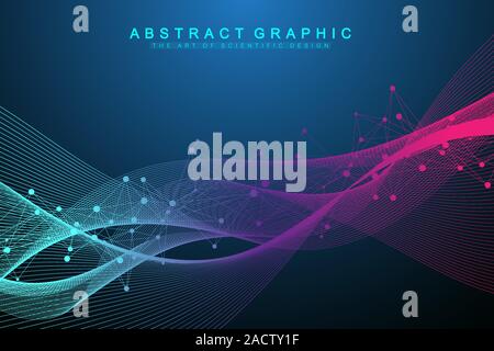 Abstract background with particles. Digital streaming background, wave ...