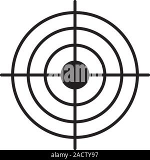 Gun target linear icon. Aim. Thin line illustration. Radar contour symbol. Vector isolated outline drawing Stock Vector
