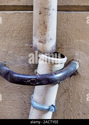 Defective drain pipes Stock Photo
