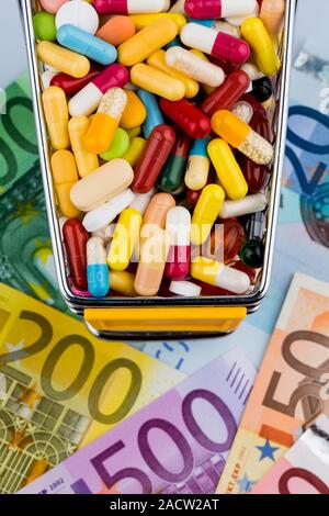 Tablets, Shopping Cart, Euro Notes