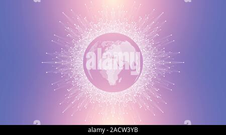 Global network connection. World map point composition concept of global business. Digital abstract background with connected lines and dots. Vector Stock Vector