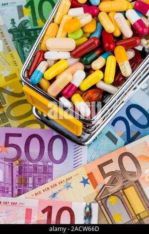 Tablets, Shopping Cart, Euro Notes