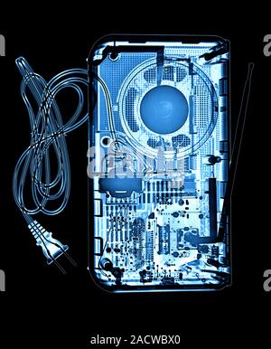 Radio, coloured X-ray. Stock Photo