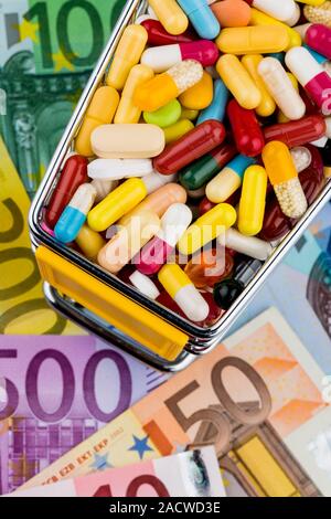 Tablets, Shopping Cart, Euro Notes