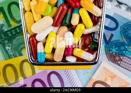 Tablets, Shopping Cart, Euro Notes