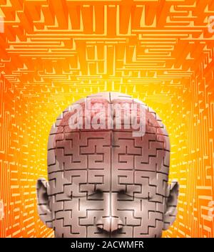 Mysteries of the mind, conceptual computer artwork. Stock Photo