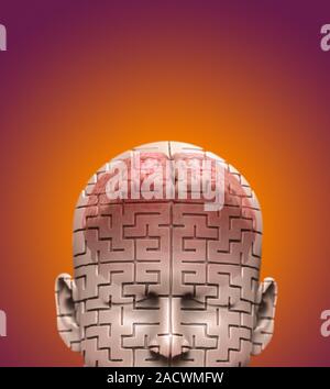 Mysteries of the mind, conceptual computer artwork. Stock Photo