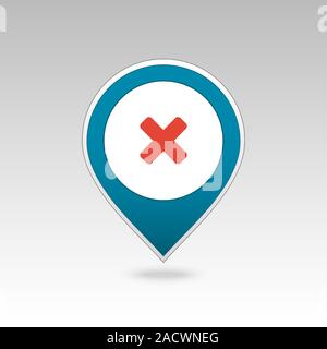 Delete pin map icon. Map pointer. Map markers. Vector illustration EPS10 Stock Vector
