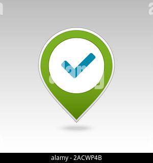 Check pin map icon. Map pointer. Map markers. Vector illustration EPS10 Stock Vector
