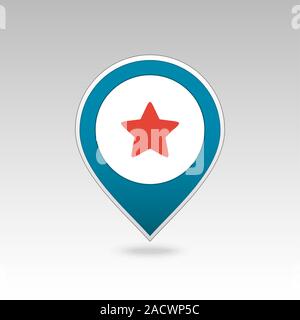 Star favorite pin map icon. Map pointer. Map markers. Vector illustration EPS10 Stock Vector