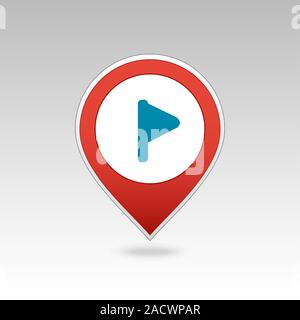 Flag pin map icon. Map pointer. Map markers. Destination vector icon. GPS location symbol. Mapping pins icon EPS 10 vector file has transparency Stock Vector