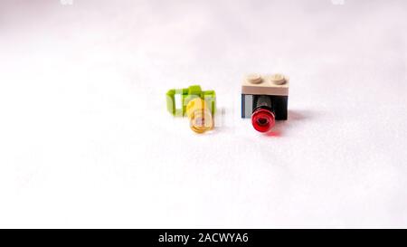 Lego cameras from a child designer Stock Photo