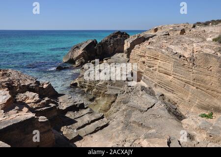 Coast near Ses Covetes, Mallorca Stock Photo