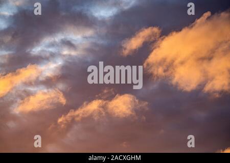 Sunset and clouds, Reykjavik, Iceland Stock Photo