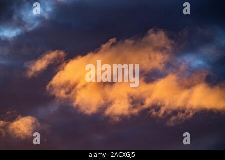 Sunset and clouds, Reykjavik, Iceland Stock Photo