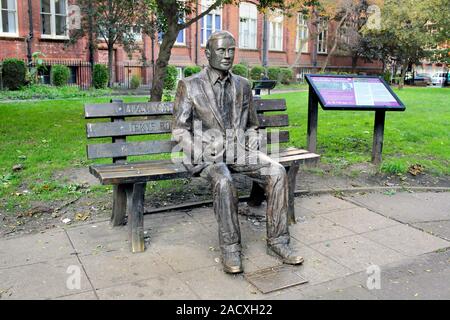 Statue of Alan Turing (1912-1954), British mathematician and computational scientist. He is best known for his work in developing computational theory Stock Photo