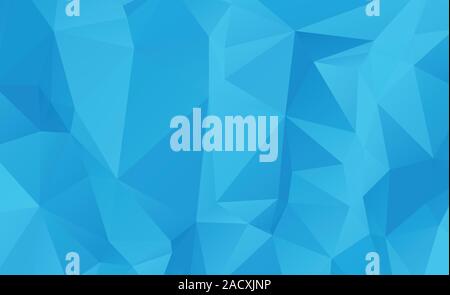 Geometric background of blue color made of triangles. Stock Vector