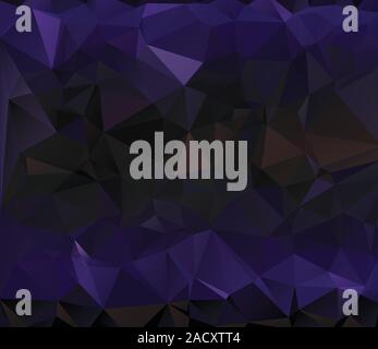 Geometric background of black and violet color made of polygons. Stock Vector