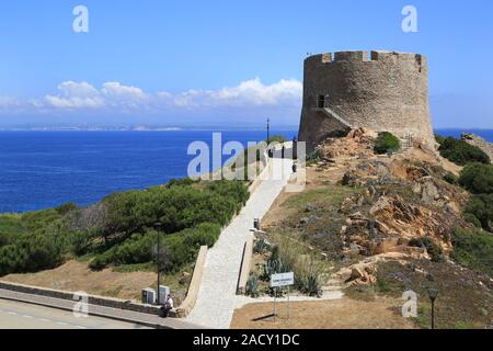 Spanish Tower in Santa Theresa di Gallura auf Sardinien Stock Photo