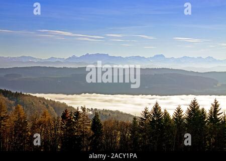 Swiss alps with  Hausstock, Glärnisch, Tödi und Clariden Stock Photo