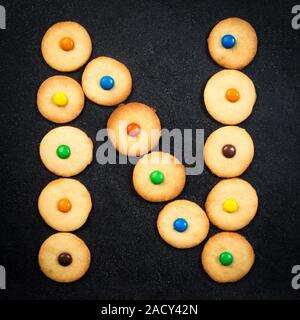 Homemade child cookies - N letter of the alphabet Stock Photo