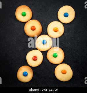 Homemade child cookies - X letter of the alphabet Stock Photo