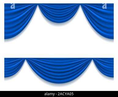 blue theatrical curtain for design vector illustration isolated on white background Stock Photo