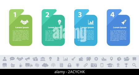 Infographic design business concept vector illustration with 4 steps or options or processes represent work flow or diagram or web button banner Stock Vector