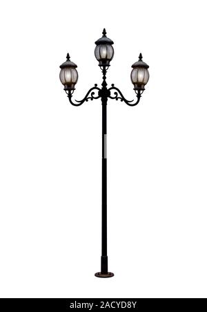 THailand Vintage Street Lamp isolated on white background Stock Photo