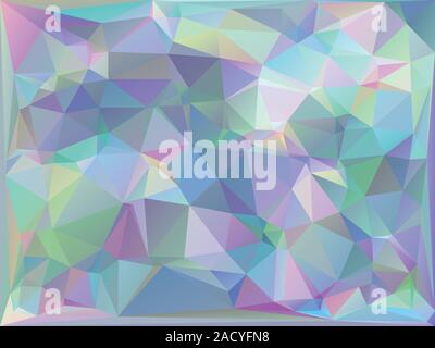 Trendy stylized iridescent polygons, abstract holographic background. Stock Vector